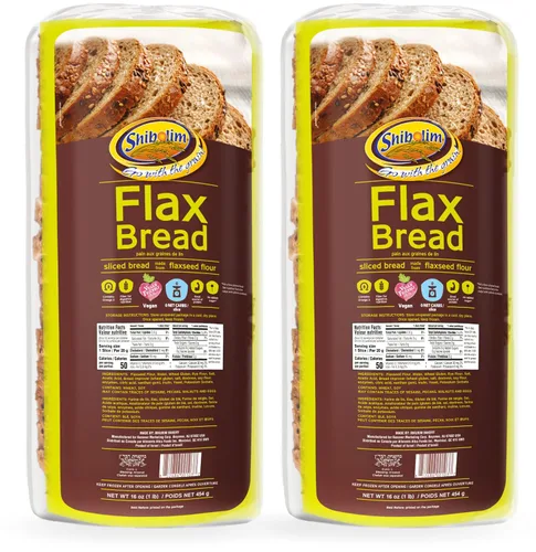 Vista 6 de Shibolim Pan de semillas de lino (1 libra) bajo en carbohidratos, cero carbohidratos netos por porción, apto para dieta cetogénica, rico en fibra