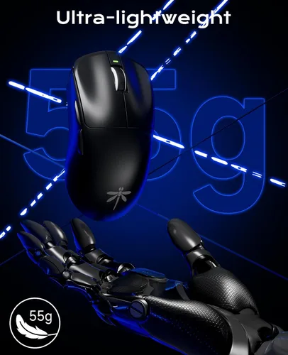 Vista 7 de VGN F1 Pro Max Lightspeed - Ratón inalámbrico para juegos con modo dual 2.4G/cable Type-C - Sensor 25K - 26,000 DPI - 55g de peso ligero - 6 botones