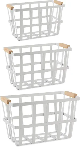 Vista 9 de DII Urban - Cesta de metal contemporánea, galvanizado, juego de cestas, 3 piezas