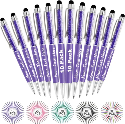 Vista 49 de Bolígrafos personalizados con nombre y texto, bolígrafos de diamantes de cristal personalizados a granel, 10 bolígrafos, regalos para mujeres