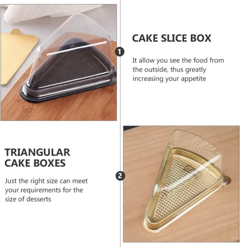Vista 7 de Abaodam Cajas triangulares para rebanadas de pastel de 5.5 pulgadas, transparentes, reutilizables, con tapas, para pasteles de queso, mousse