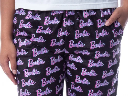 Vista 3 de Mattel Barbie Logo de todas partes impresión Loungewear Sleep Pijama pantalones