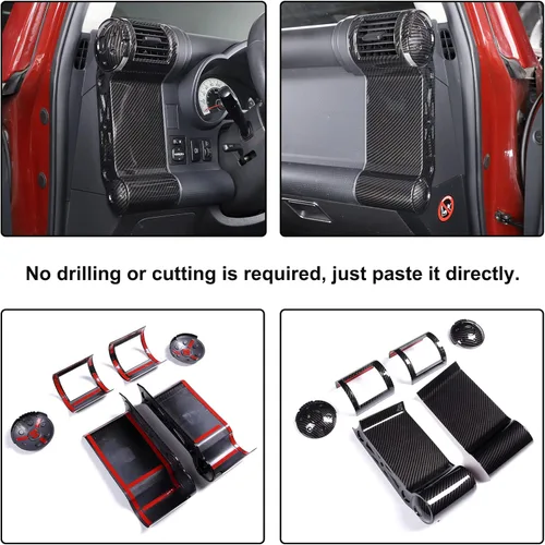 Vista 4 de Aunginsy Cubierta de salida de aire lateral de consola central compatible con Toyota FJ Cruiser 2007-2021 Cubierta de panel lateral de aire