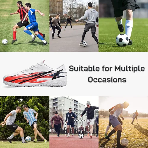 Vista 6 de Zapatos de fútbol para hombre, botines de fútbol atléticos, de alta calidad, transpirables, antideslizantes, para exteriores, para entrenamiento