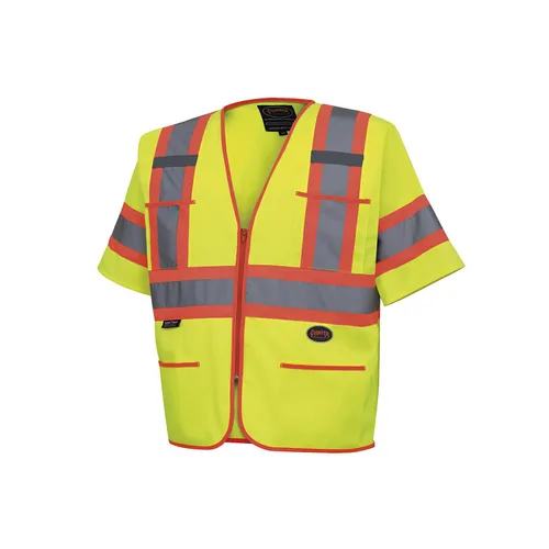 Vista 10 de Pioneer Chaleco de seguridad con mangas Hi Vis para hombres y mujeres, tricot transpirable, cinta reflectante, bolsillos, clase 3, color naranja