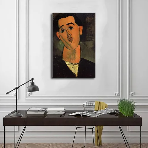 Vista 3 de DUYIGCR Juan Gris Portrait of Juan Gris Poster for Room Aesthetics Canvas Wall Art Poster And Print Frame-style 12x18inch(30x45cm)