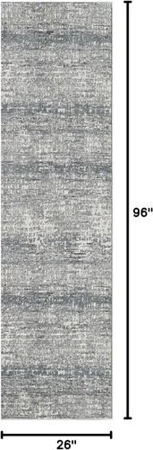 Vista 2 de Abani Rugs - Alfombra rectangular moderna con estampado de píxeles envejecidos de 2 pies 2 pulgadas x 8 pies, colección Vista, alfombra decorativa