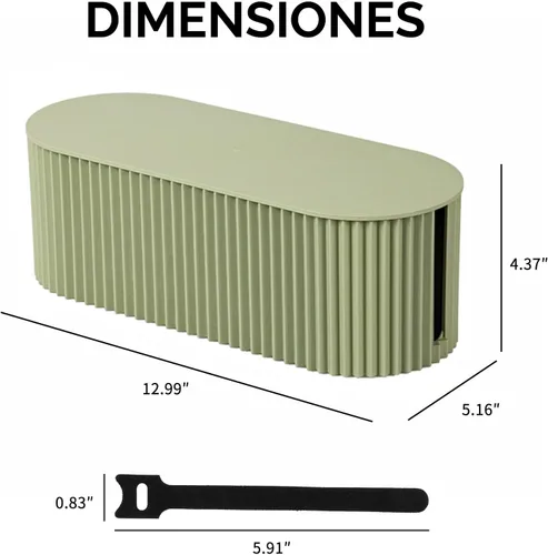 Vista 2 de FABROK Caja de organización de cables, caja organizadora de cables con 10 bridas para cables, almacenamiento de regleta de alimentación para ocultar