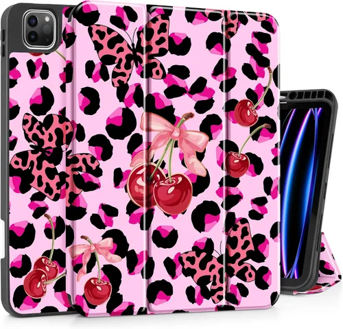 Vista 8 de Funda Tuiklol para iPad Pro de 12.9 pulgadas 2022 2021 2020 2018 6th / 5th / 4th / 3rd Gen Built in Pencil Holder Protective Stand Back Cover with