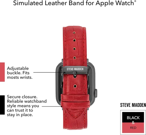 Vista 5 de Steve Madden Correa de moda de grano de cocodrilo para Apple Watch