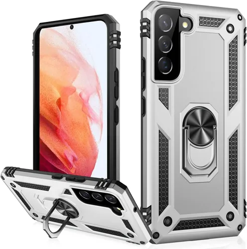 Vista 58 de IKAZZ Funda para Galaxy S21, Grado Militar Resistente a Golpes de Servicio Pesado Cubierta Protectora para Teléfono Pasa Prueba de Caída de 16 pies