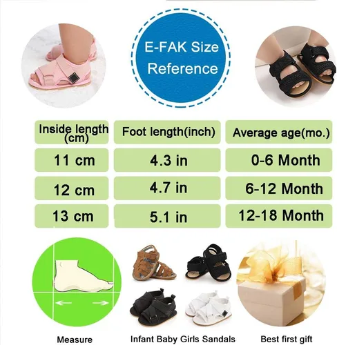 Vista 6 de E-FAK Baby Boys Girls Summer Sandals Outdoor Beach Anti-Slip Rubber Soft Sole Newborn Toddler First Walker Shoes 0-18 Months
