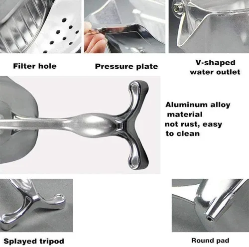 Vista 6 de Exprimidor manual de frutas de acero inoxidable Exprimidor de mano de aleación resistente portátil Exprimidor de limón naranja exprimidor de cítricos
