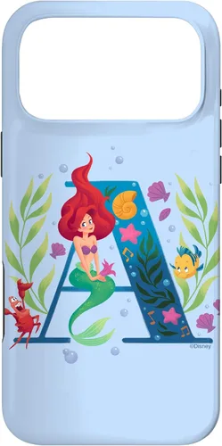 Vista 22 de Disney Carcasa para iPhone 17 con monograma de sirena y letra A para Ariel