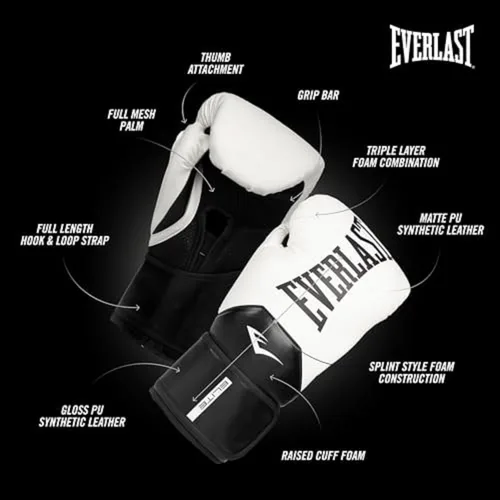 Vista 4 de Everlast Guantes de boxeo Elite 2 Blanco/Negro
