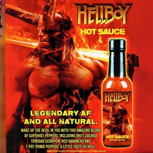 Vista 3 de Hellfire Hot Sauce Paquete de regalo: paquete variado de salsa picante gourmet con 4 sabores aterradores para fiestas o regalos
