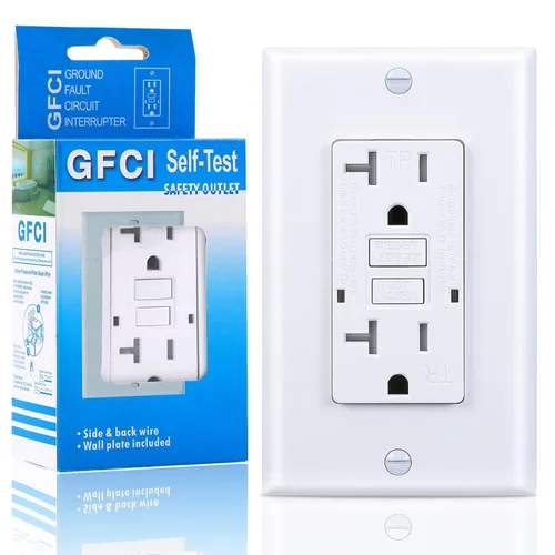 Vista 11 de 3GRACE - Salida GFCI de 15 amperios, receptáculo GFI resistente a manipulaciones con indicador LED, interruptor de circuito de fallo a tierra