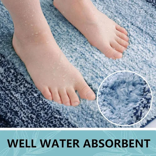 Vista 3 de Arotive - Alfombras de baño de microfibra, suaves y absorbentes con contorno para inodoro, antideslizantes, de felpa gruesa, lavables a máquina