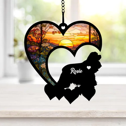 Vista 48 de NAZENTI Atrapasoles personalizado de sabueso afgano, adorno conmemorativo personalizado para la pérdida de mascotas, regalo de condolencia