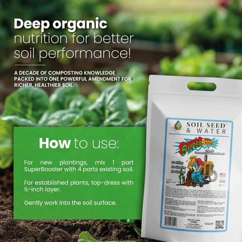 Vista 6 de Soil Seed & Water SuperBooster Fertilizante concentrado orgánico - Enmienda del suelo para un crecimiento robusto de plantas - Potenciador