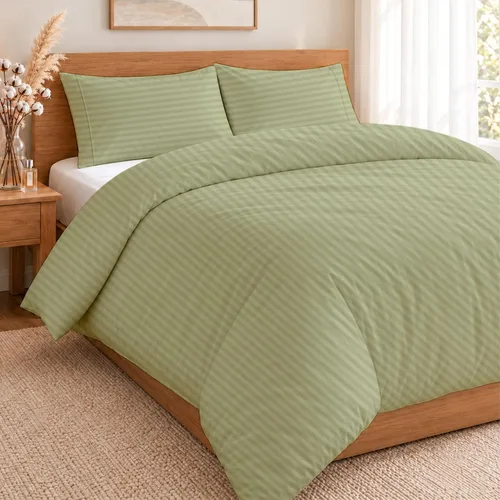 Vista 11 de ARlinen Juego de funda de edredón de tamaño individual, 100% algodón egipcio, juego de ropa de cama de 3 piezas con cierre de cremallera, incluye 1
