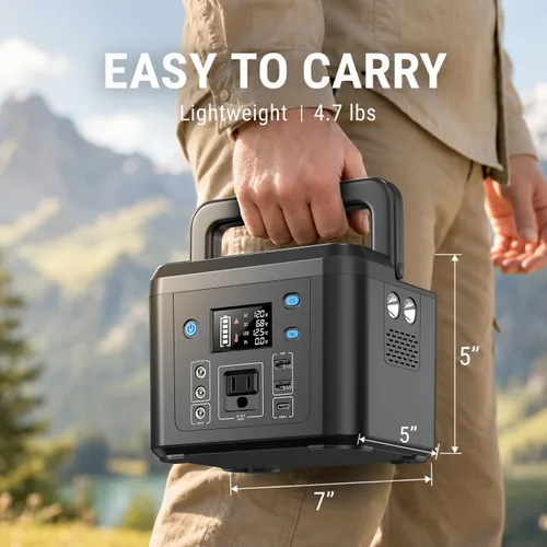 Vista 10 de 200W Portable Power Station, 192Wh LiFePO4 Solar Generator for Camping Black