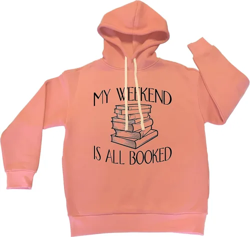 Vista 11 de Go All Out My Weekend Is All Booked Funny Book Reading Lover - Sudadera con capucha para hombre y mujer Negro
