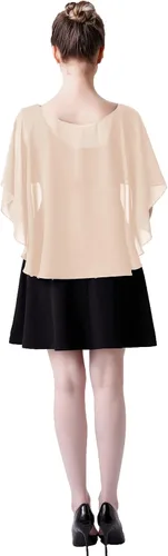 Vista 5 de Capelets de gasa para mujer, chales y envolturas suaves para vestido de noche, boda, capa Bole