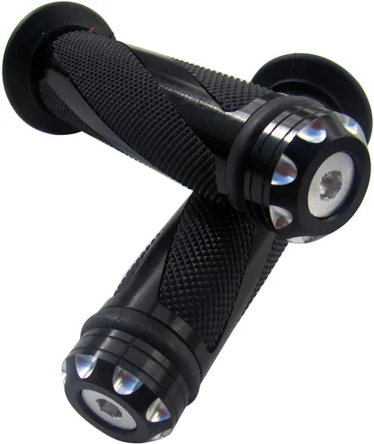 Vista 2 de Puños de gel para manillar de motocicleta (0.866 in, aluminio, CNC, 0.866 in), color negro