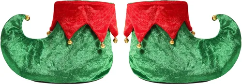 Vista 4 de Soyoekbt Disfraz de elfo de Navidad para niños, disfraz de ayudante de Papá Noel para niños y niñas, disfraz festivo de Navidad