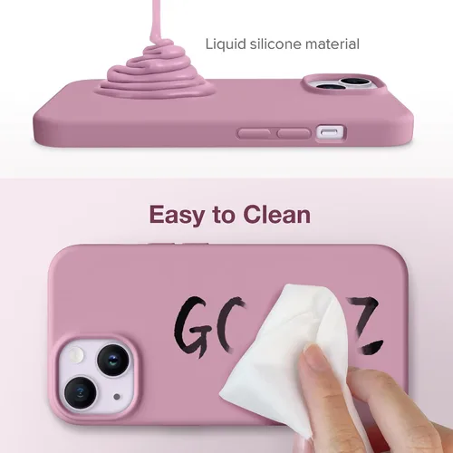 Vista 7 de GONEZ Funda magnética para iPhone 14, compatible con Magsafe, con protector de pantalla + protector de cámara, forro de microfibra antiarañazos