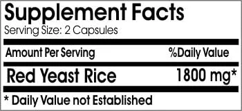 Vista 2 de Arroz de levadura roja 1800mg ~ 180 cápsulas - Sin aditivos