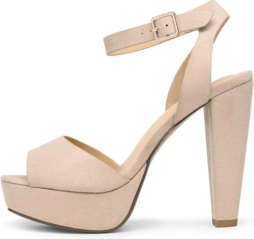 Vista 2 de DREAM PAIRS Sandalias de tacón alto con plataforma y bloque grueso para mujer