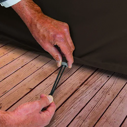 Vista 7 de True Guard Fundas de muebles de patio impermeables resistentes - Se adapta a juegos de comedor de 4 sillas, mesa redonda/cuadrada, diseño octágono
