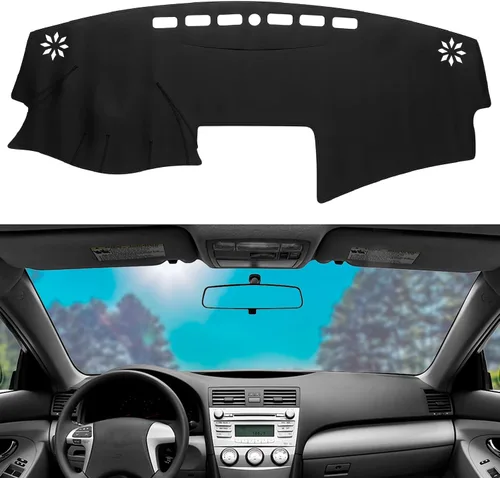 Vista 8 de Alfombrilla de salpicadero de cuero con protección solar compatible para 99-06 Chevy Silverado GMC Sierra, 00-06 Chevy Suburban Tahoe GMC Yukon/XL