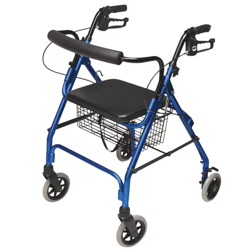 Vista 2 de Lumex Walkabout Lite Rollator – Andador rodante ligero de 14.5 lb. con asiento para personas mayores, Lavanda