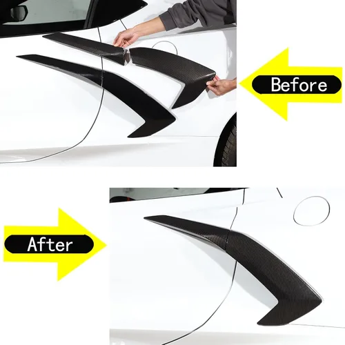 Vista 2 de Cubierta para manija de puerta de automóvil para Chevrolet Corvette C8 Stingray Z06 2020-2025, accesorios de decoración de puerta de ventilación