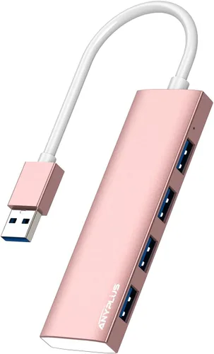 Vista 9 de Concentrador USB, concentrador USB 3.0 de aleación de aluminio ultra delgado divisor USB, extensor USB portátil de 4 puertos, concentrador USB