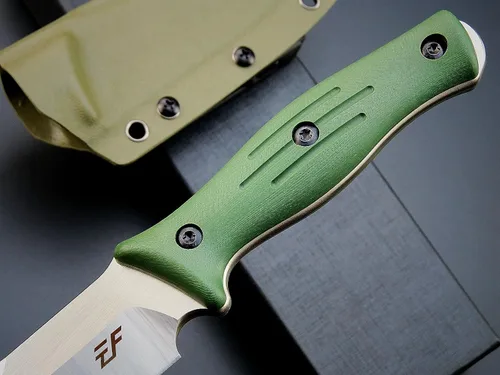 Vista 4 de Eafengrow EF140 Cuchillo de hoja fija, hoja de acero AUS-10, mango G10 de espiga completa, herramienta EDC cuchillo recto para trabajar campamento