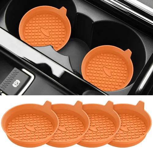 Vista 13 de ME.FAN Posavasos para Portavasos de Coche [Paquete de 4] Alfombrillas de Silicona para Tazas, Accesorios Interiores Universales Antideslizantes