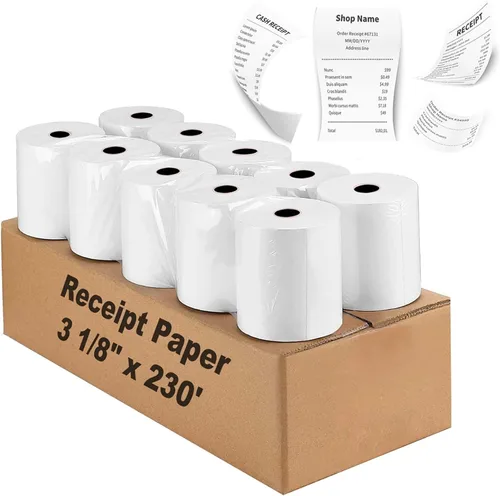 Vista 11 de Coopaty Papel térmico de 2 1/4" x 85', papel térmico para caja registradora POS (10 rollos)