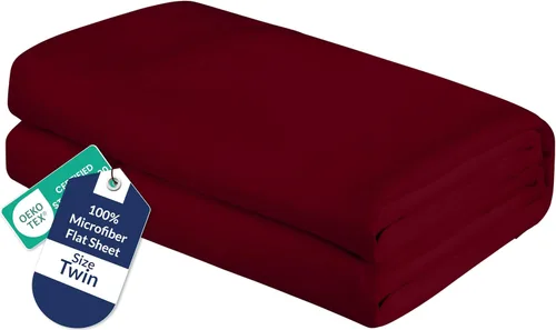 Vista 29 de Royale Linens Sábana Plana Individual – Sábanas Planas de Microfibra Cepillada Ultra Suave 1800 Solamente – Sin Arrugas y Resistentes a las Manchas