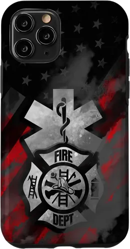 Vista 29 de EMT EMS Firefighter Red Smoke Line USA American Flag Case for iPhone 17
