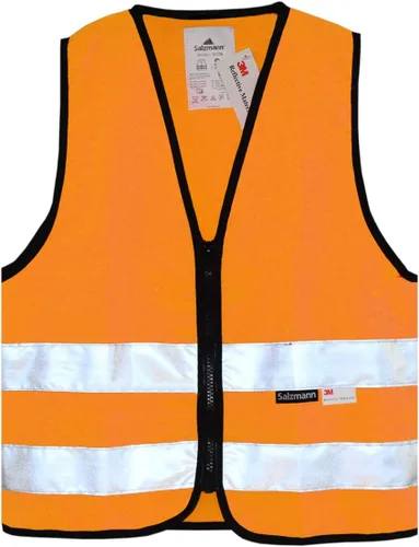 Vista 6 de Salzmann 3M - Chaleco de seguridad de alta visibilidad para niños, con cremallera, fabricado con material reflectante 3M Made with 3M Reflective