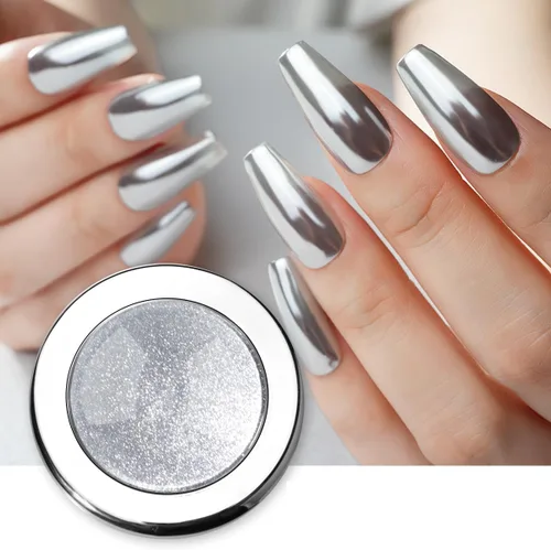 Vista 8 de Pretty Diva Polvo de uñas cromado, polvo de cromo para uñas con efecto espejo de bronce/cobre, polvo cromado metálico con reflejos para arte