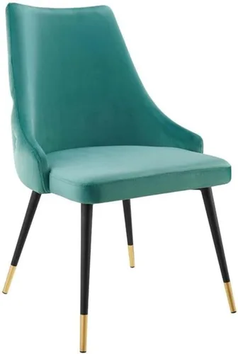 Vista 14 de Modway Adorn Silla auxiliar de comedor de terciopelo copetudo, color negro, 25 pulgadas de profundidad x 22 pulgadas de ancho x 34 pulgadas de alto