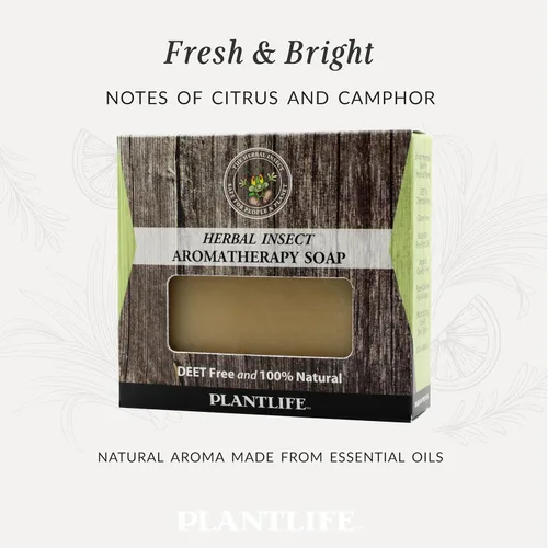 Vista 3 de Plantlife Jabón de aromaterapia de insectos herbales 113g - 4 oz Cold-processed, Castile, moisturizing, natural glycerin, no synthetic fragrance