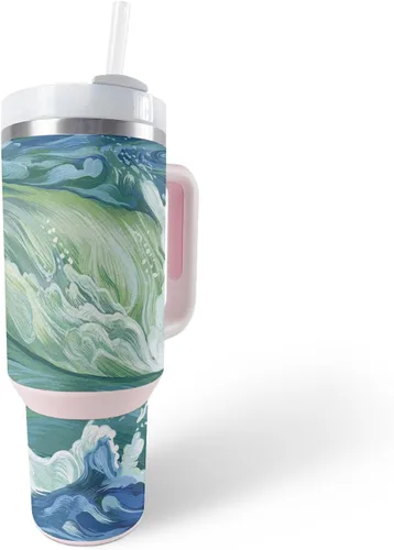 Vista 21 de MightySkins Skin - Vaso de vinilo compatible con Stanley The Quencher H2.0 FlowState de 40 onzas, Crazy Tikis, protectora, duradera y única, fácil