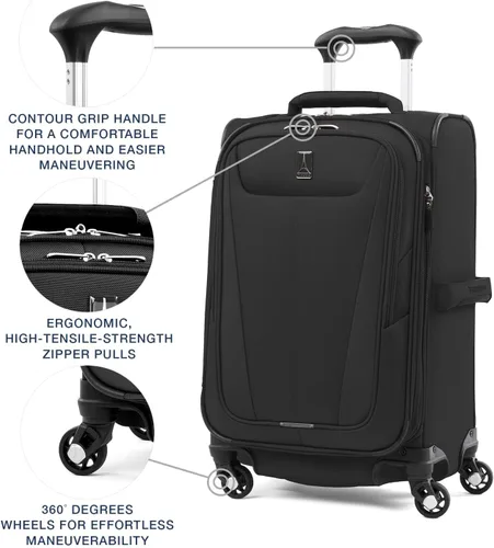 Vista 2 de Travelpro Maxlite - Maleta con ruedas giratorias extensible 5 lados suaves Negro 401176101