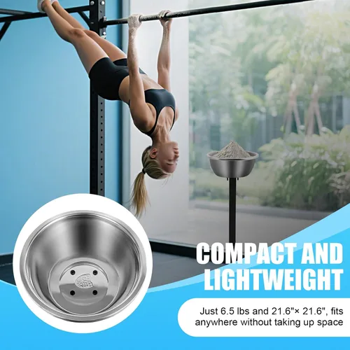 Vista 5 de Soporte de tiza portátil para gimnasio, 21.6 x 21.6 x 42.3 pulgadas, soporte independiente para tiza de gimnasio con cuenco, para gimnasia, roca